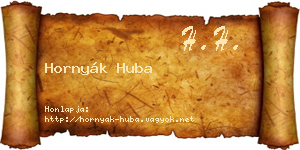 Hornyák Huba névjegykártya